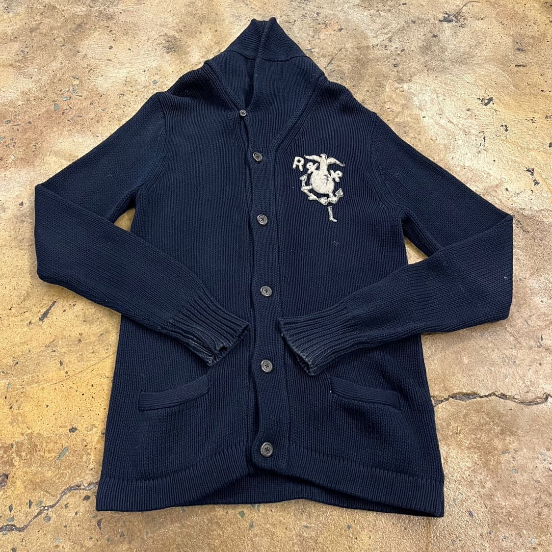 [정품/XL,85] 폴로 랄프로렌 네이비 카라 니트 가디건 b18 상품이미지2