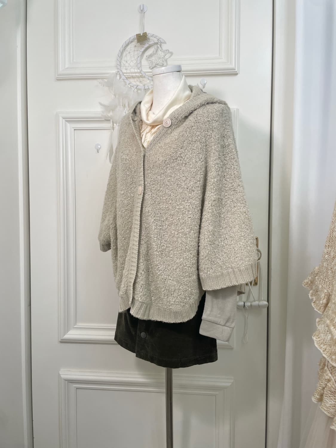 khaki corduroy basic skirt(size-S) 상품이미지7