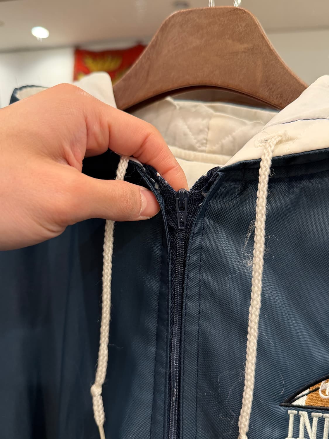 90s Holloway 나일론 쿼터 집업 아노락 후드 웜업 (USA) 상품이미지4