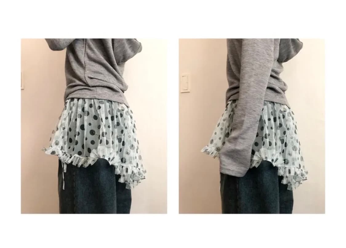 도트 레이어드 치마  상품이미지1