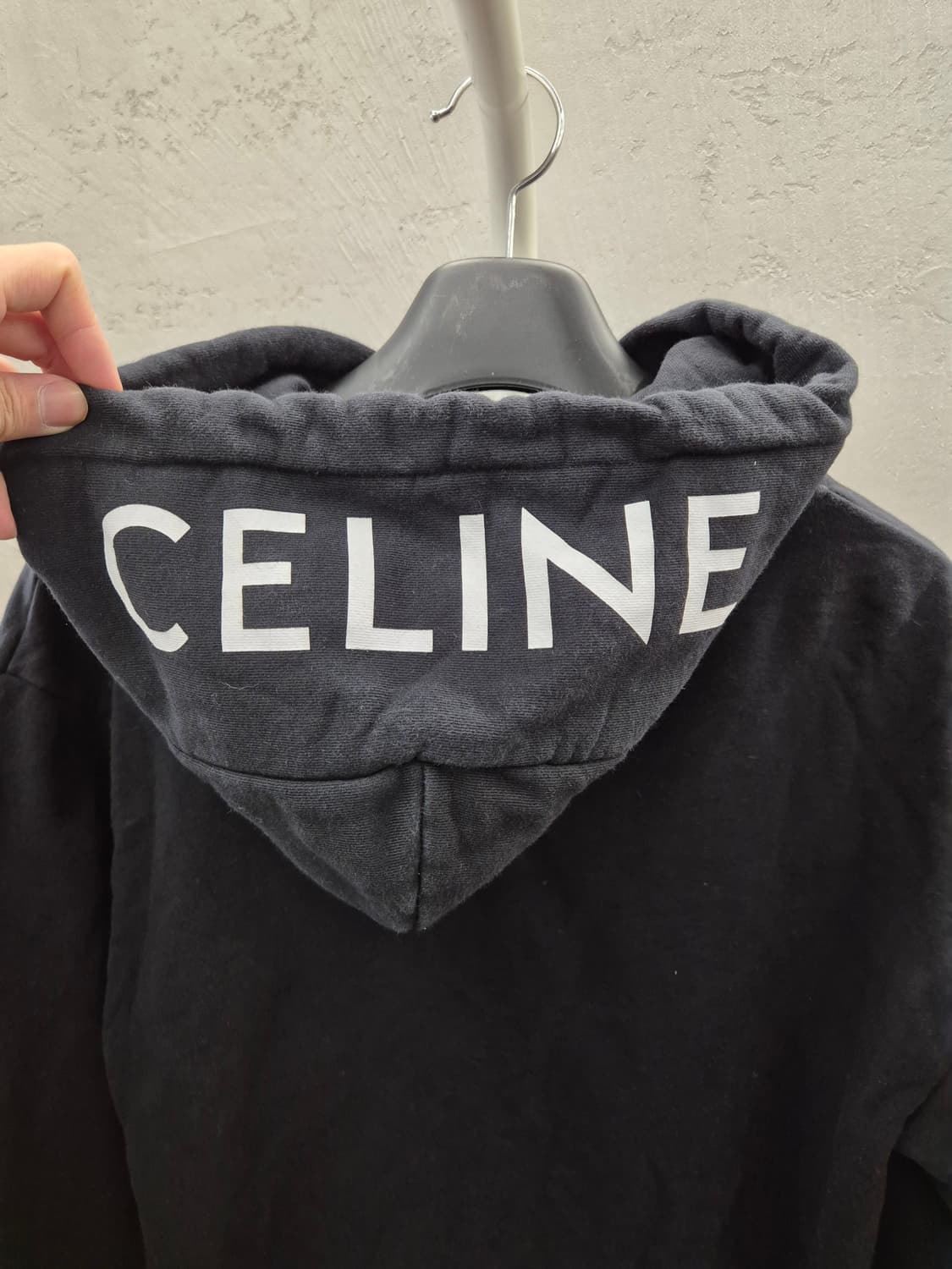 셀린느 로고 후드 집업 블랙 여성 L 상품이미지3
