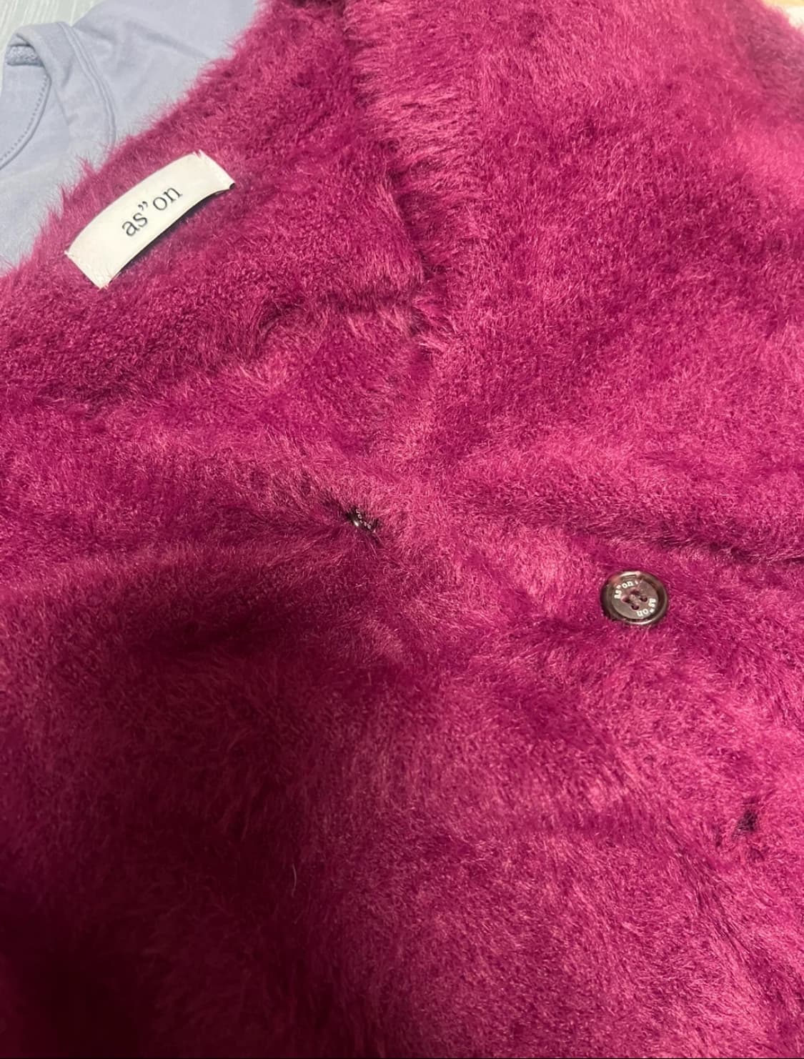 애즈온 마카롱 가디건 마젠타 상품이미지2