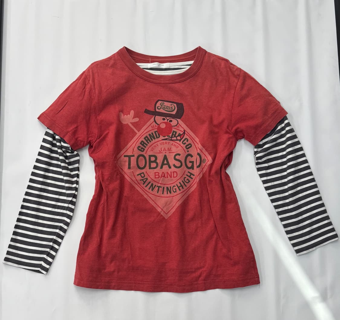 🍒핫소스 괴짜룩 데코라 Jam 프린팅 레이어드 티셔츠🍒 피그먼트 상품이미지2