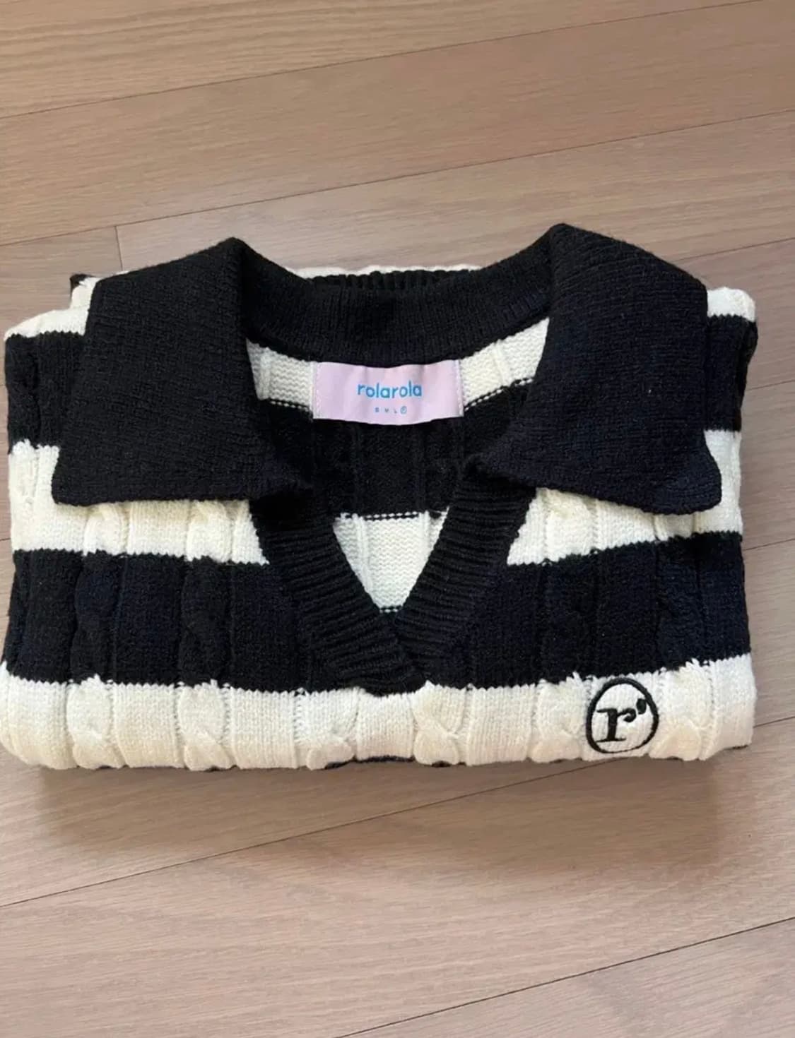 로라로라 카라 스트라이프 니트 상품이미지2