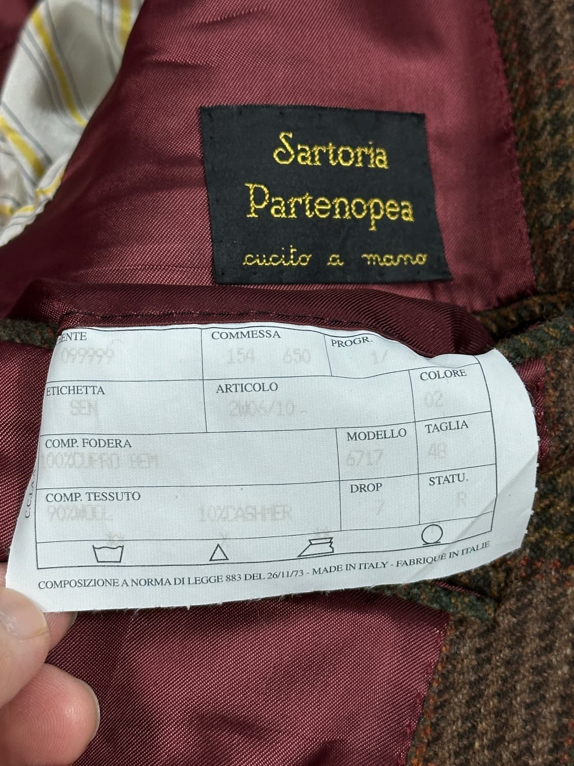 이태리 사르토리아 파르테노페아 울캐시미어 자켓 48사이즈 상품이미지7