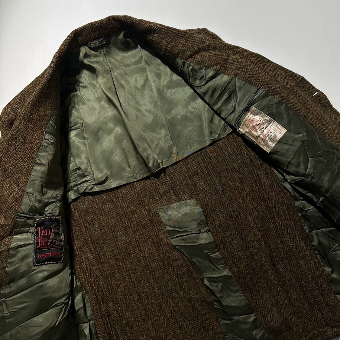 해리스 트위드 헤링본 체크 싱글 2B 블레이저 자켓 상품이미지8