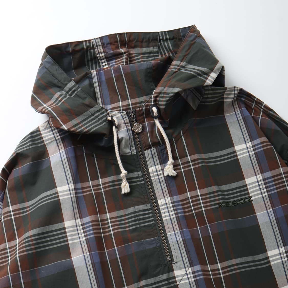 케보즈 KEBOZ Check Half Zip-up Hooded Shirt 상품이미지7