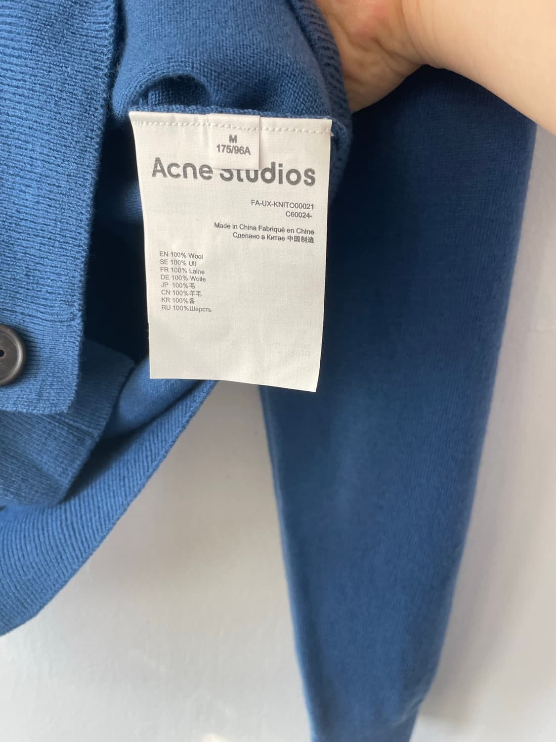 아크네 스튜디오 메리노울 페이스로고 니트 블루 새상품 상품이미지8