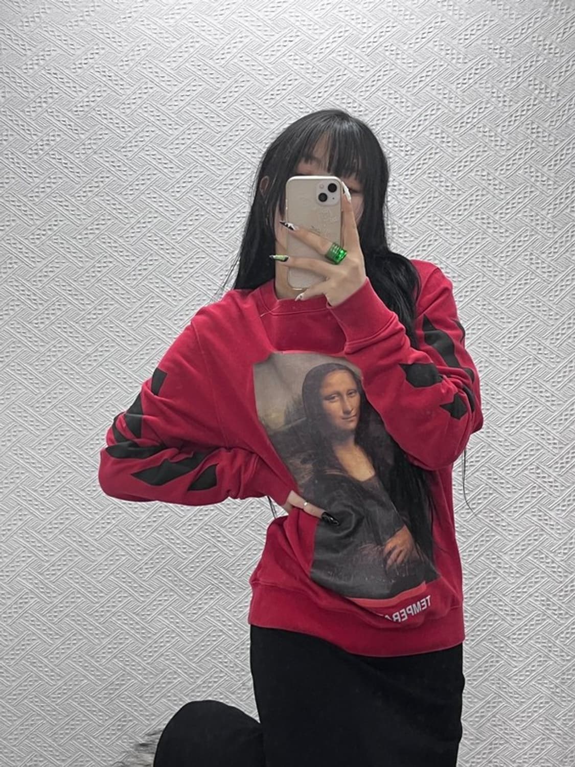 오프화이트 올드스쿨 스트릿 힙합 모나리자 맨투맨 XXS C08662 상품이미지1