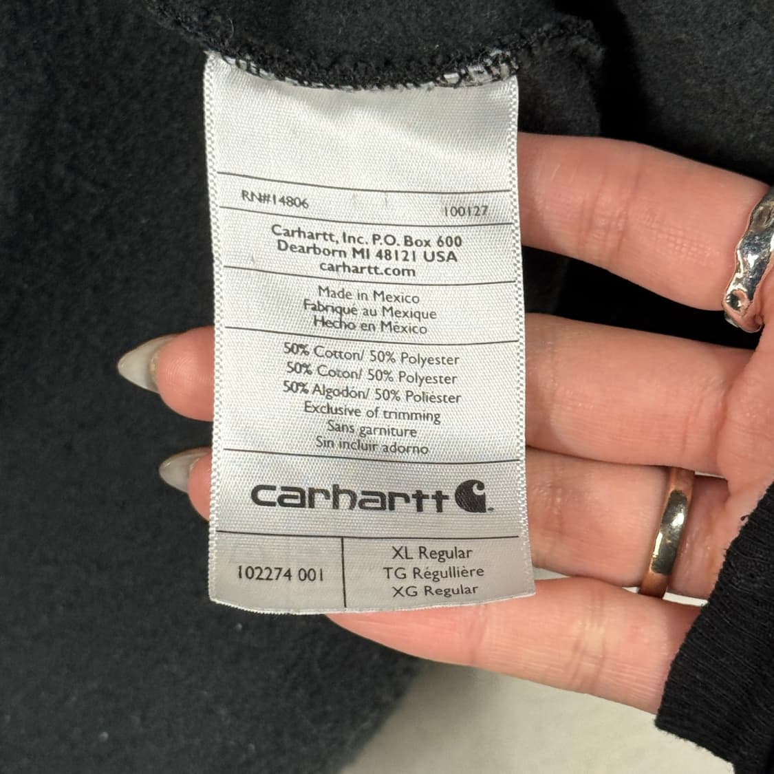 XL) 칼하트 미드웨이트 오리지널핏 집업 블랙 상품이미지8