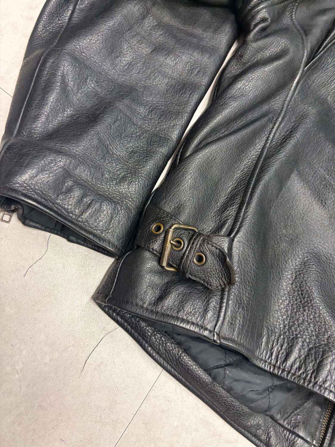 Cow leather biker jacket / 가죽 바이커 워크자켓 상품이미지7