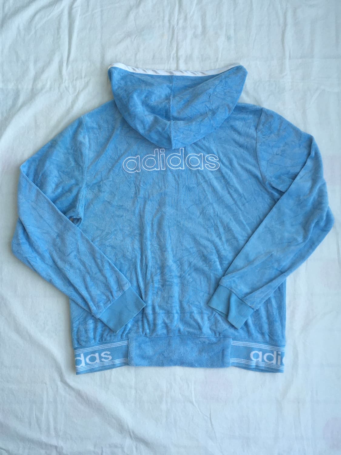 아디다스 Adidas 블루 벨벳 집업 상품이미지6