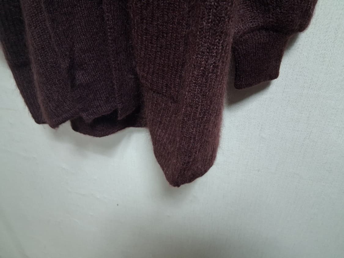 MAY VALENCIA 브라운자주색 모헤야 숄가디건 최고의컨디션 상품이미지5