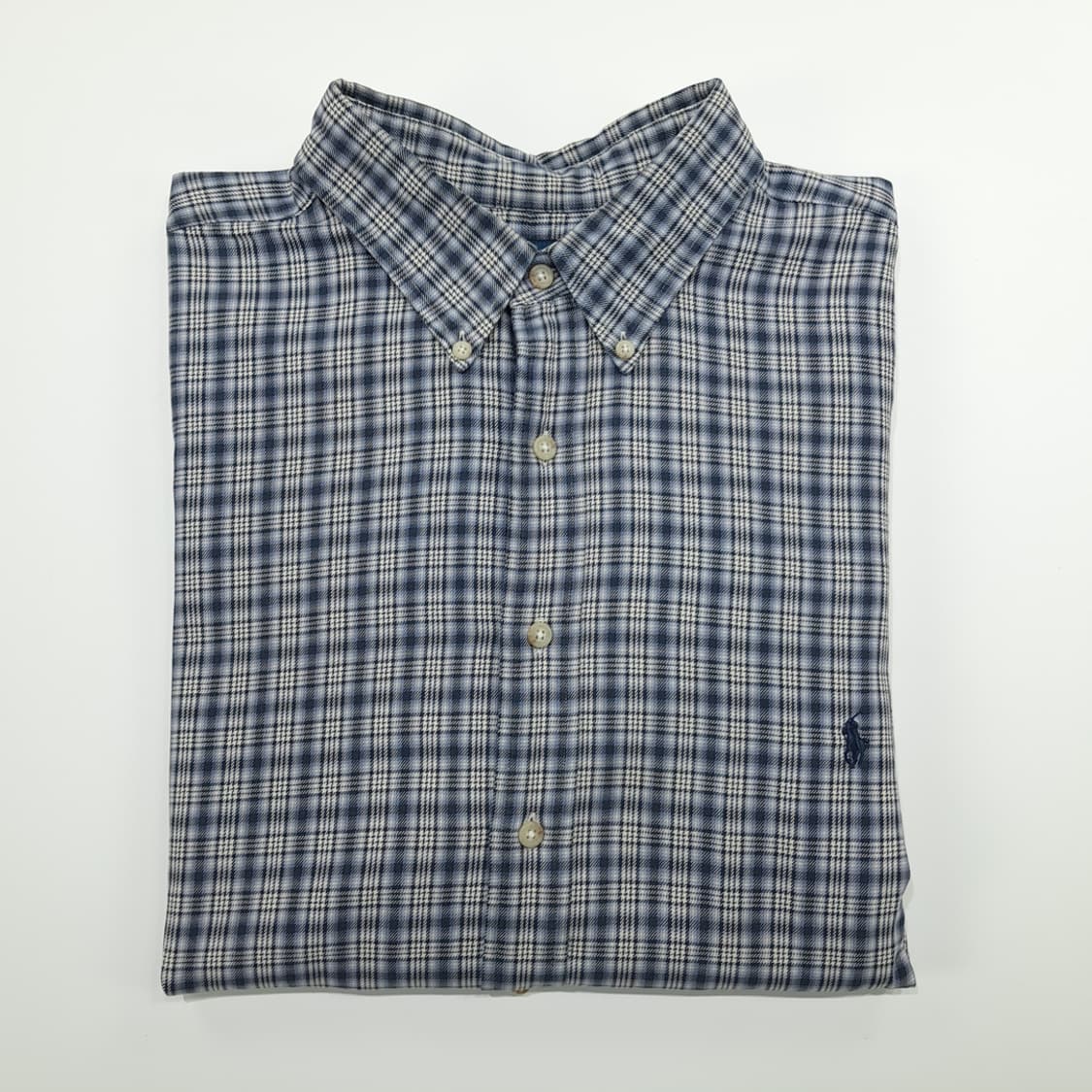 CN875 2XLT 폴로 랄프로렌 아이스블루 타탄체크 플란넬 셔츠 남방 상품이미지8