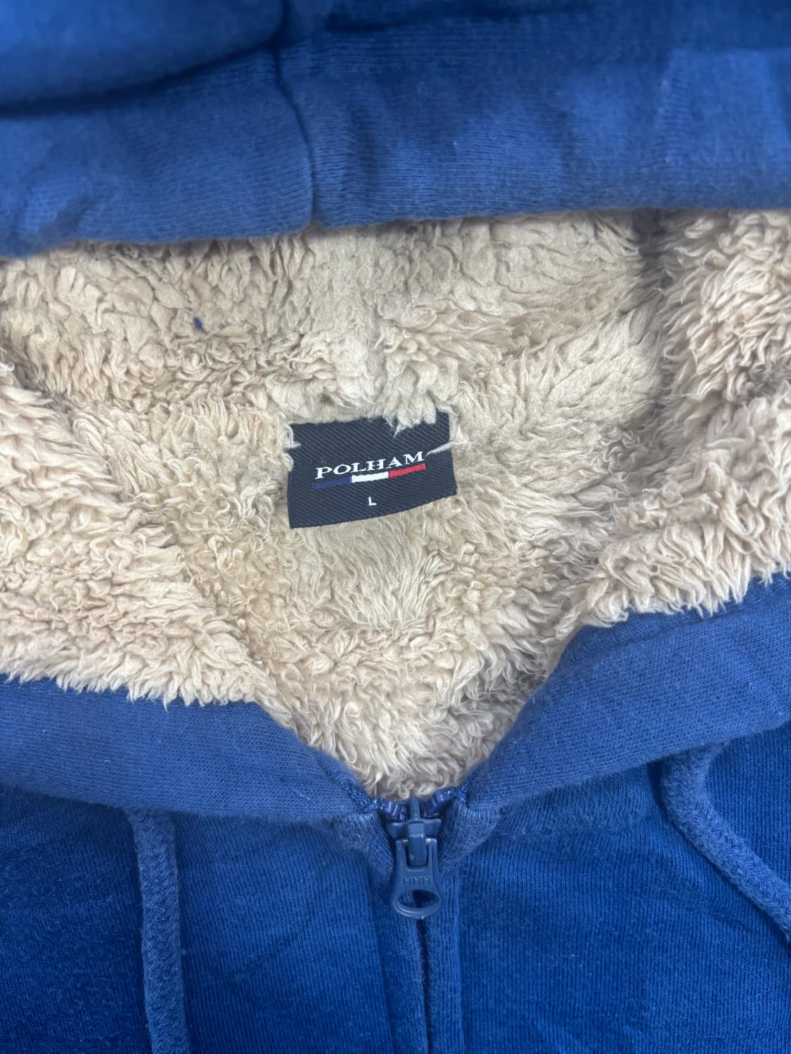 폴햄 블루 후리스 후드집업 L 상품이미지4