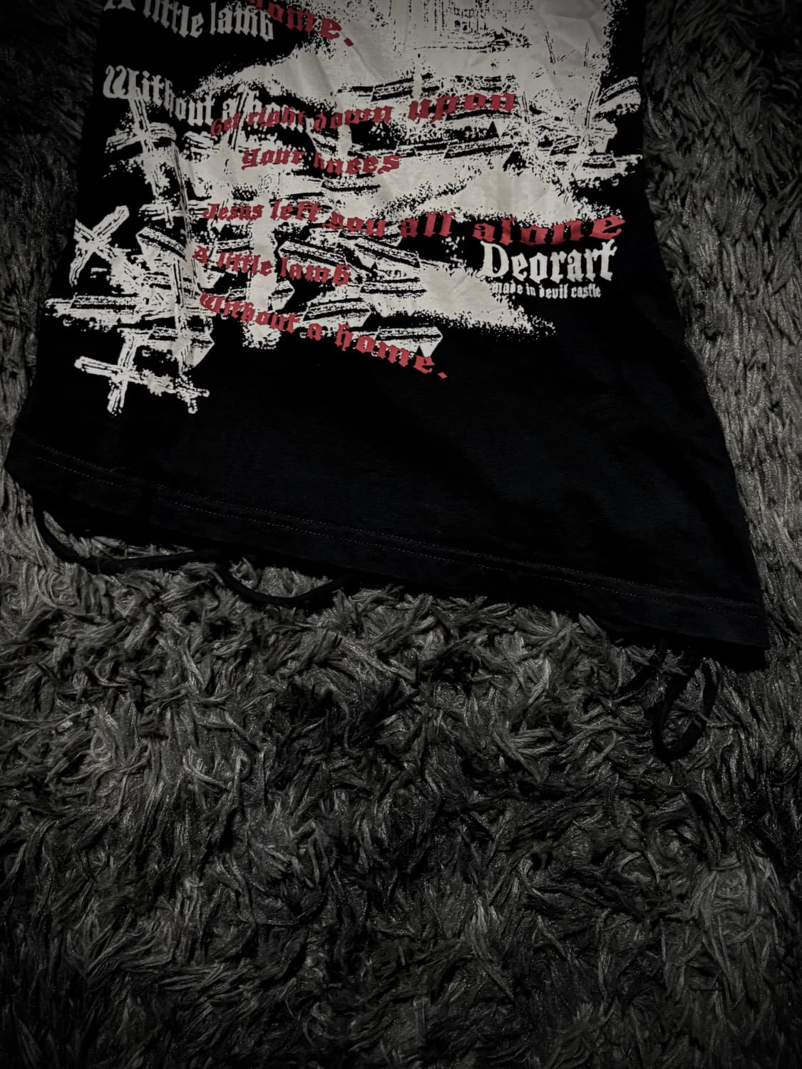 Deorart 프린지 펑크 그래픽 언발 슬리브리스 상품이미지4