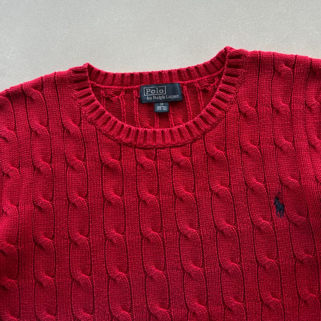 [XS]폴로 랄프로렌 꽈배기 니트 스웨터 레드 상품이미지7