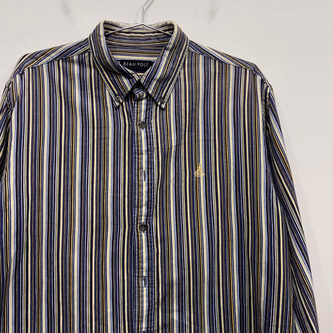 빈폴 스포츠 배색 스트라이프 벨벳 오버핏 셔츠 상품이미지1