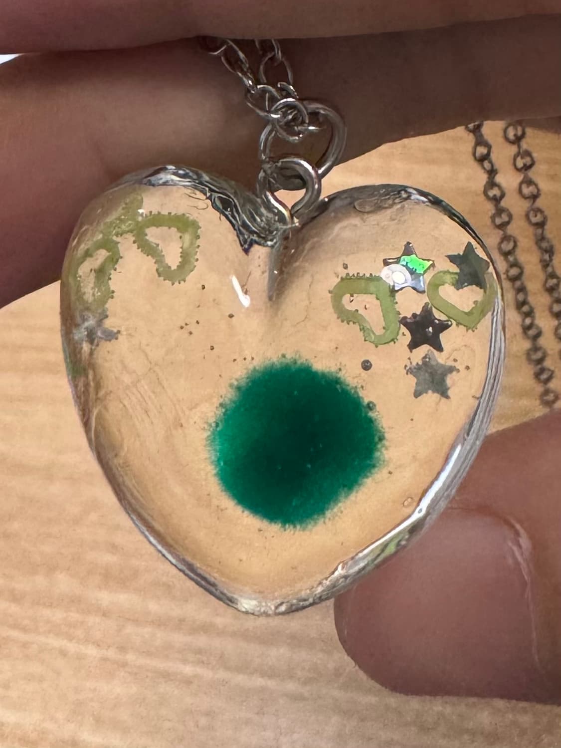 일본 마리모 하트 실버 팬던트 목걸이 후와후와하우스 상품이미지1