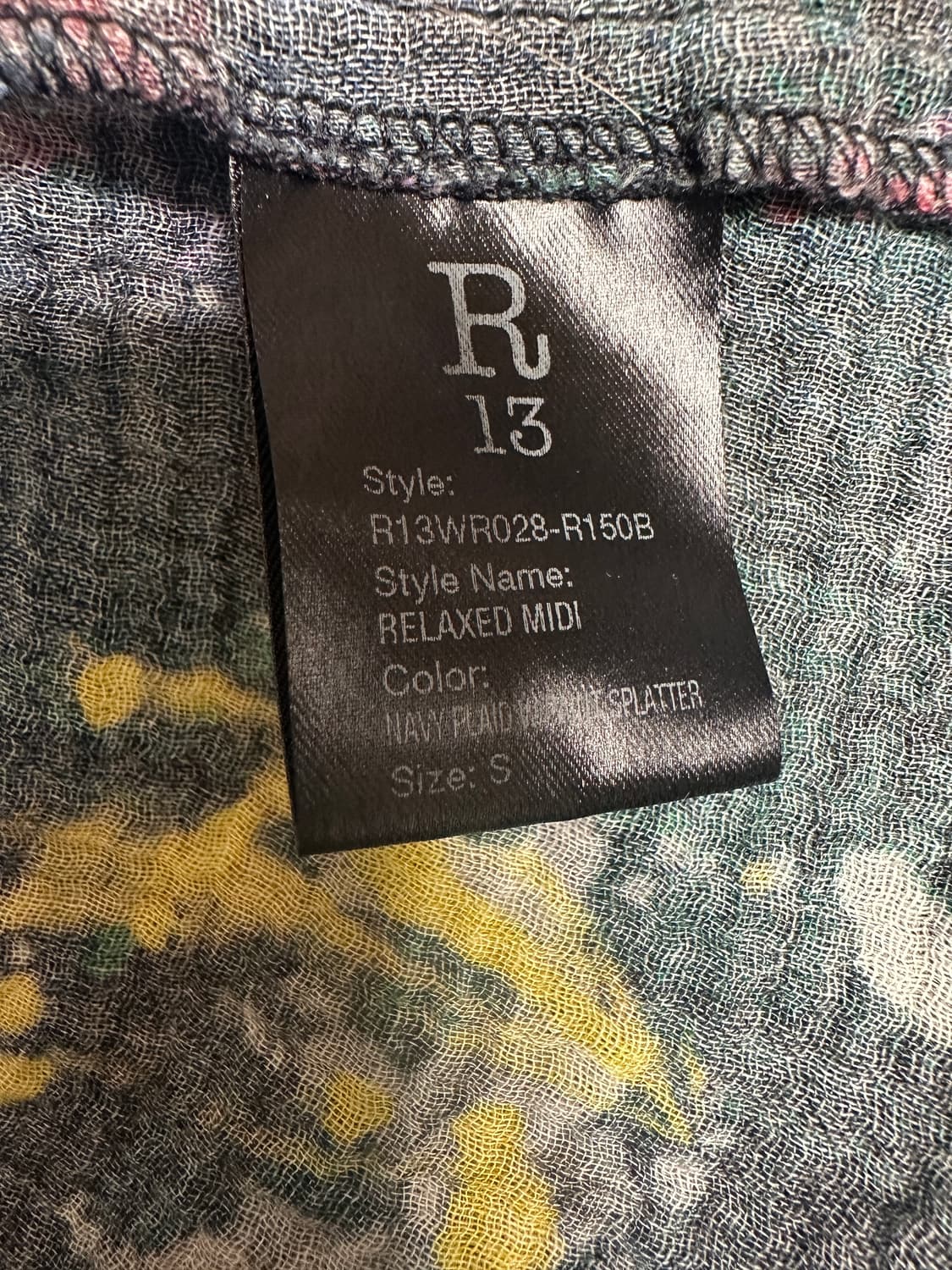 R13 릴렉스 플래드 미디 원피스 (S) 상품이미지9