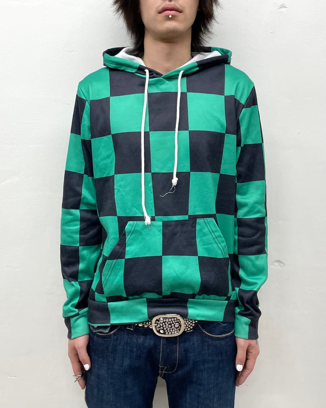 green checkerboard hoodie 상품이미지1