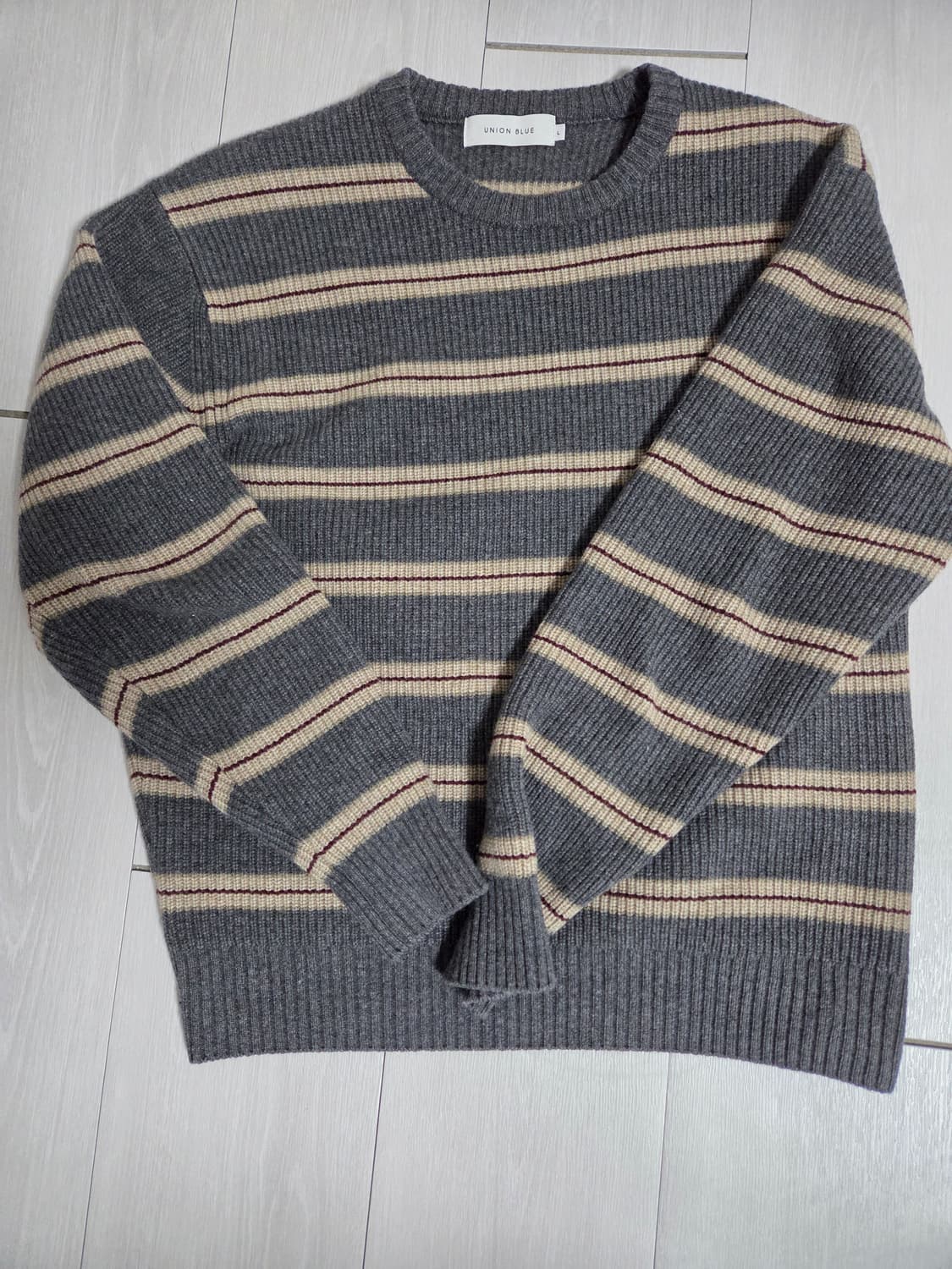 유니온블루 하버 스트라이프 니트 러스티 차콜 상품이미지3