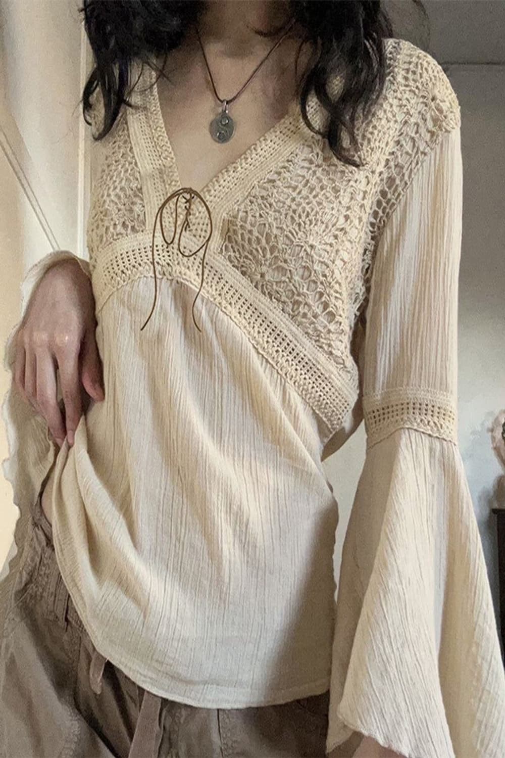 미라이클립 빈티지 블라우스 보헤미안 에스닉 상품이미지6