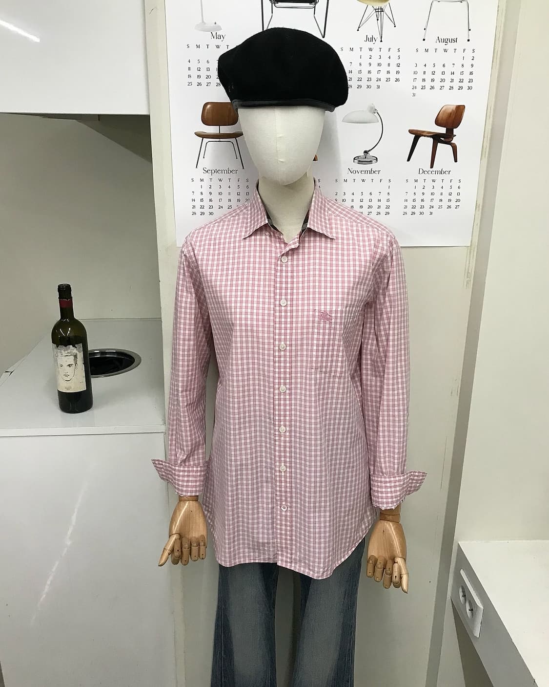 버버리 로고 핑크 체크 셔츠 상품이미지5