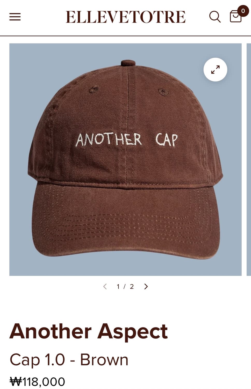 another aspect cap1.0 볼캡 브라운 상품이미지2