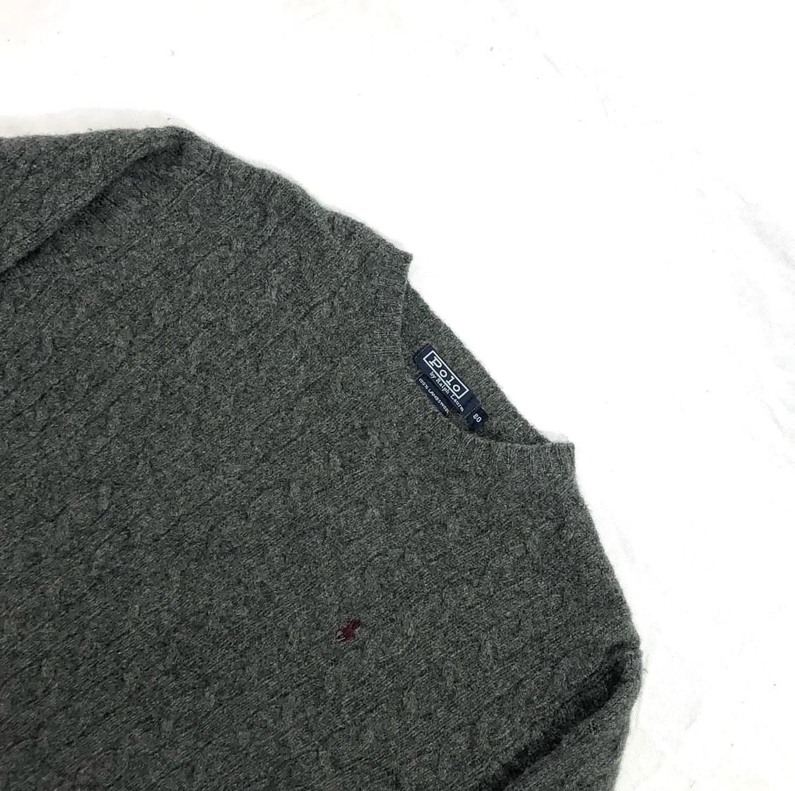 폴로 그레이 꽈배기 니트 80 상품이미지3