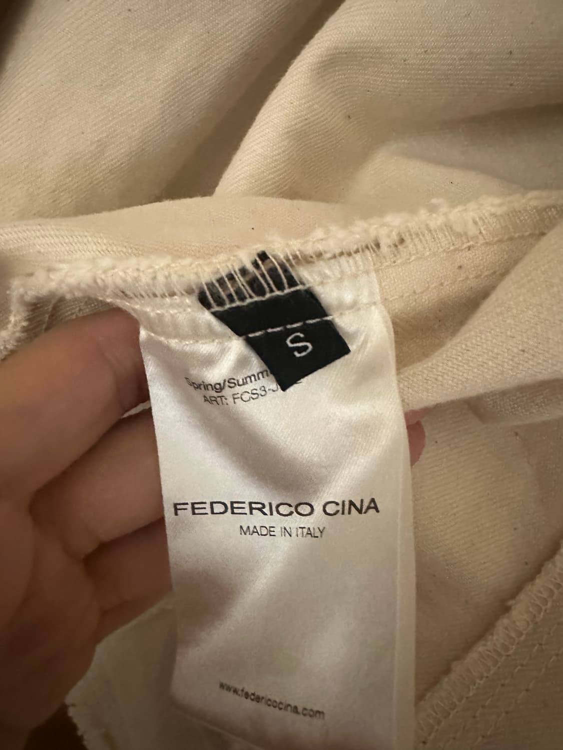 [S] FEDERICO CINA 데님 자켓 화이트 상품이미지4
