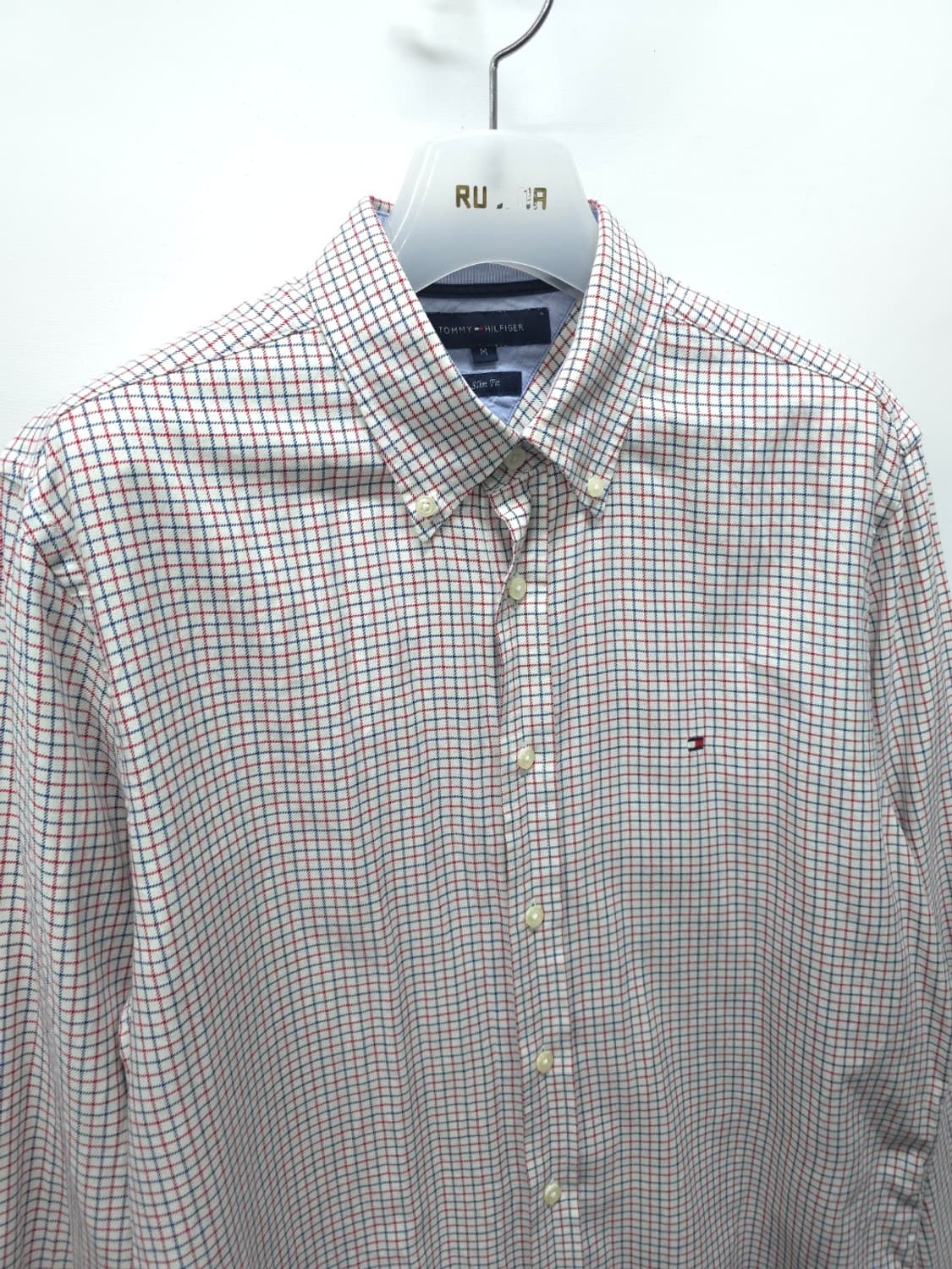 타미힐피거 레드&네이비 체크 봄가을 셔츠 (95~100) 상품이미지4