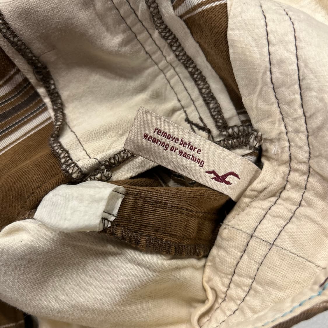 [30] 홀리스터 체크 카고 반바지 브라운 상품이미지6