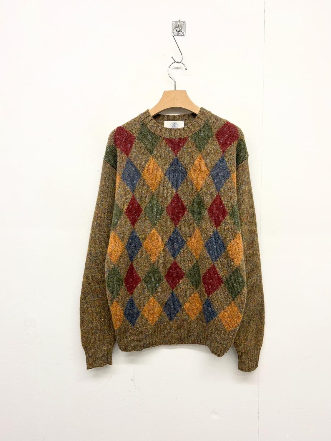 제이프레스 아가일 체크 패턴 니트 상품이미지1