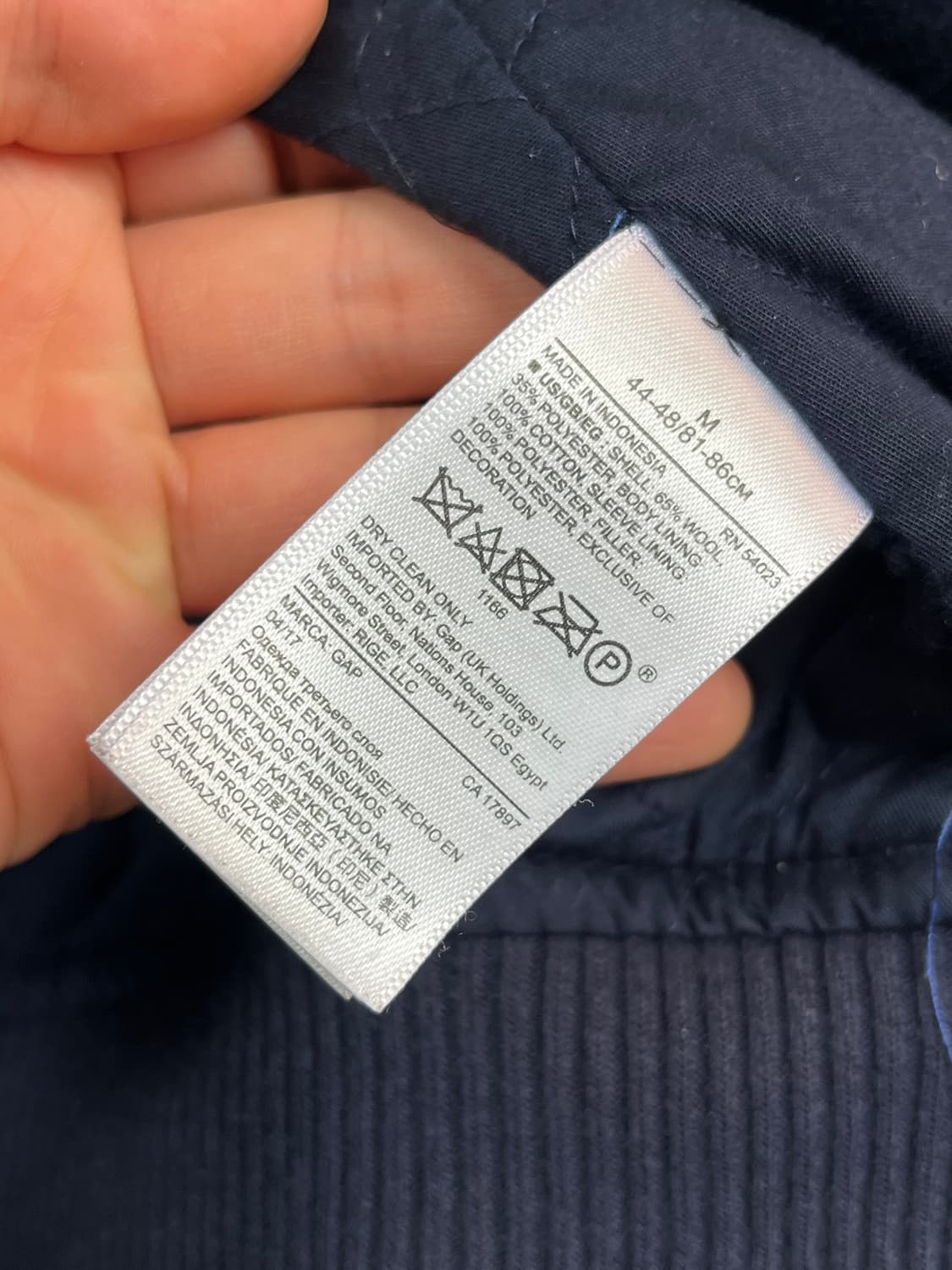 Gap X Primaloft 네이비 블루 봄버 자켓 M 상품이미지7