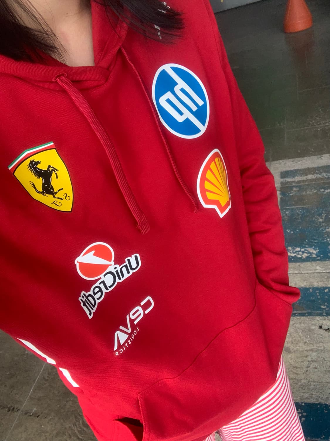 페라리 후드티 S & 르클레르 모자 화이트 상품이미지2