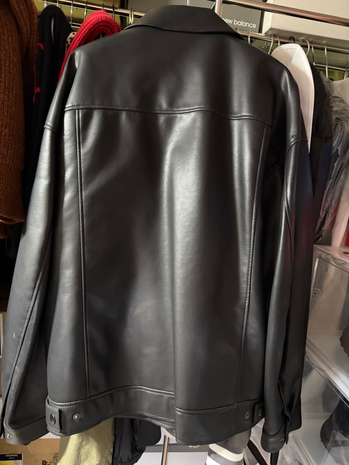 도프제이슨 오버핏 비건레더 싱글 자켓 L 상품이미지2