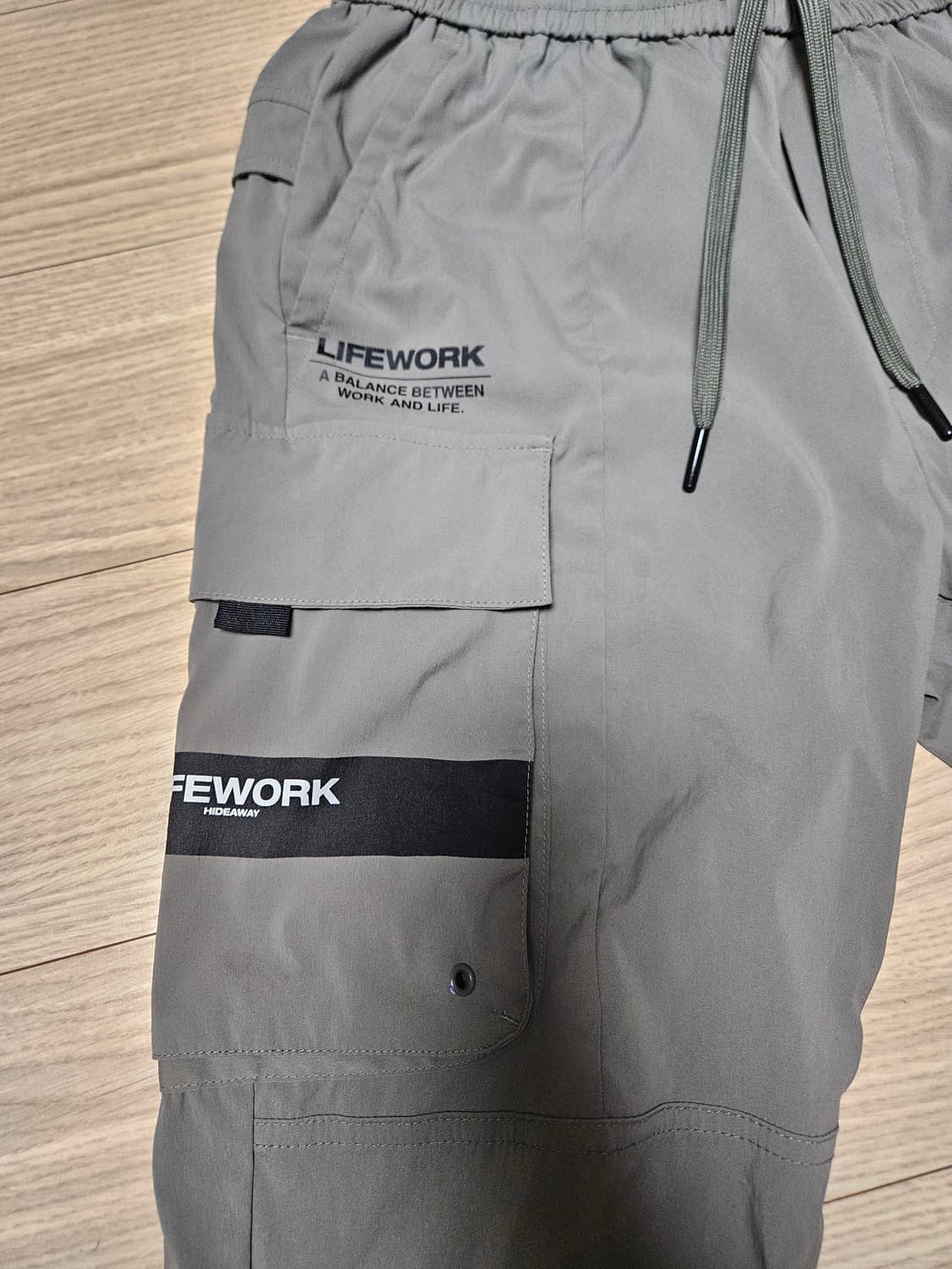 라이프워크 나일론 지퍼 카고 조거팬츠 S카키 상품이미지2