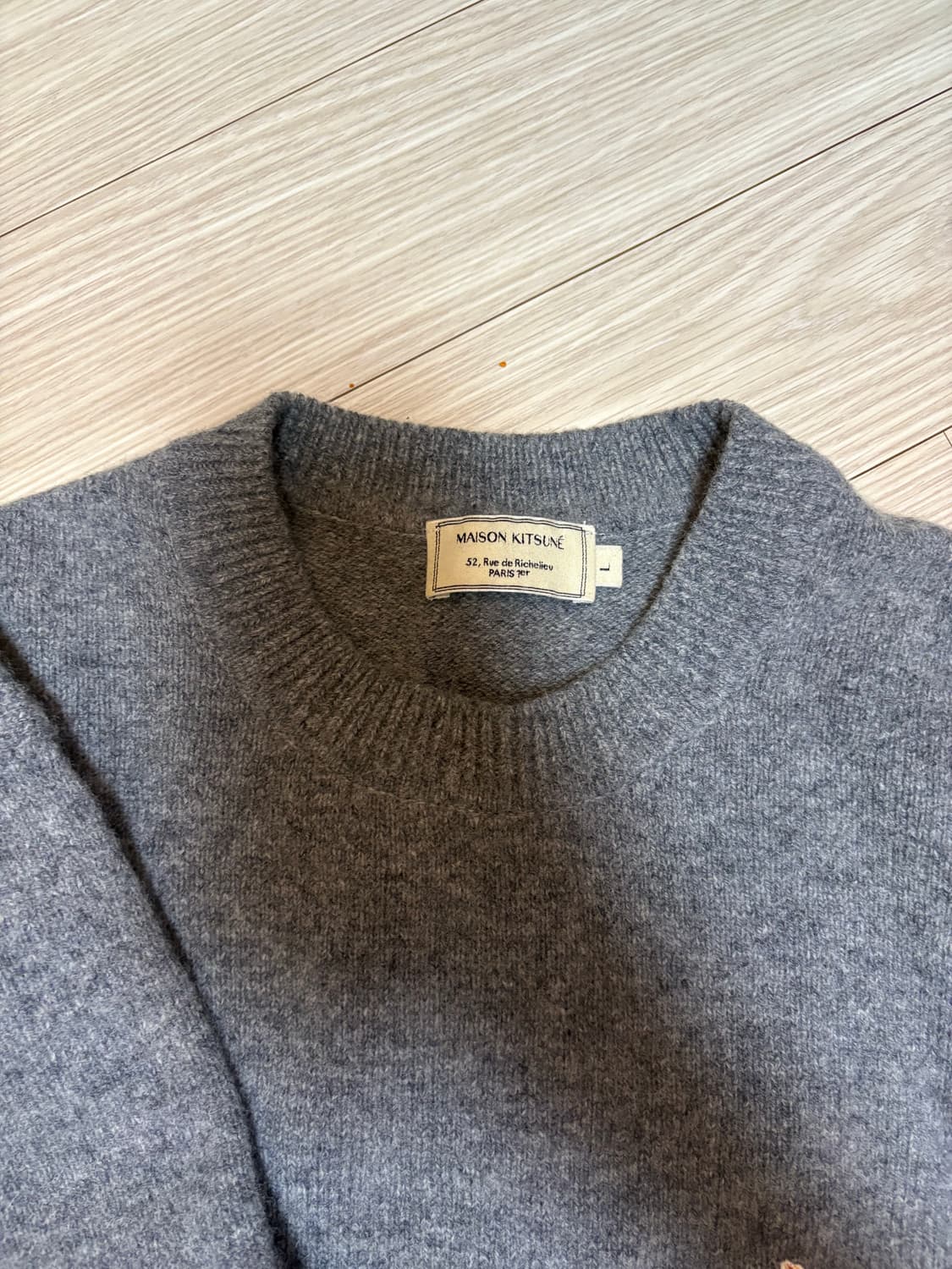 메종키츠네 그레이 니트 XL 상품이미지2