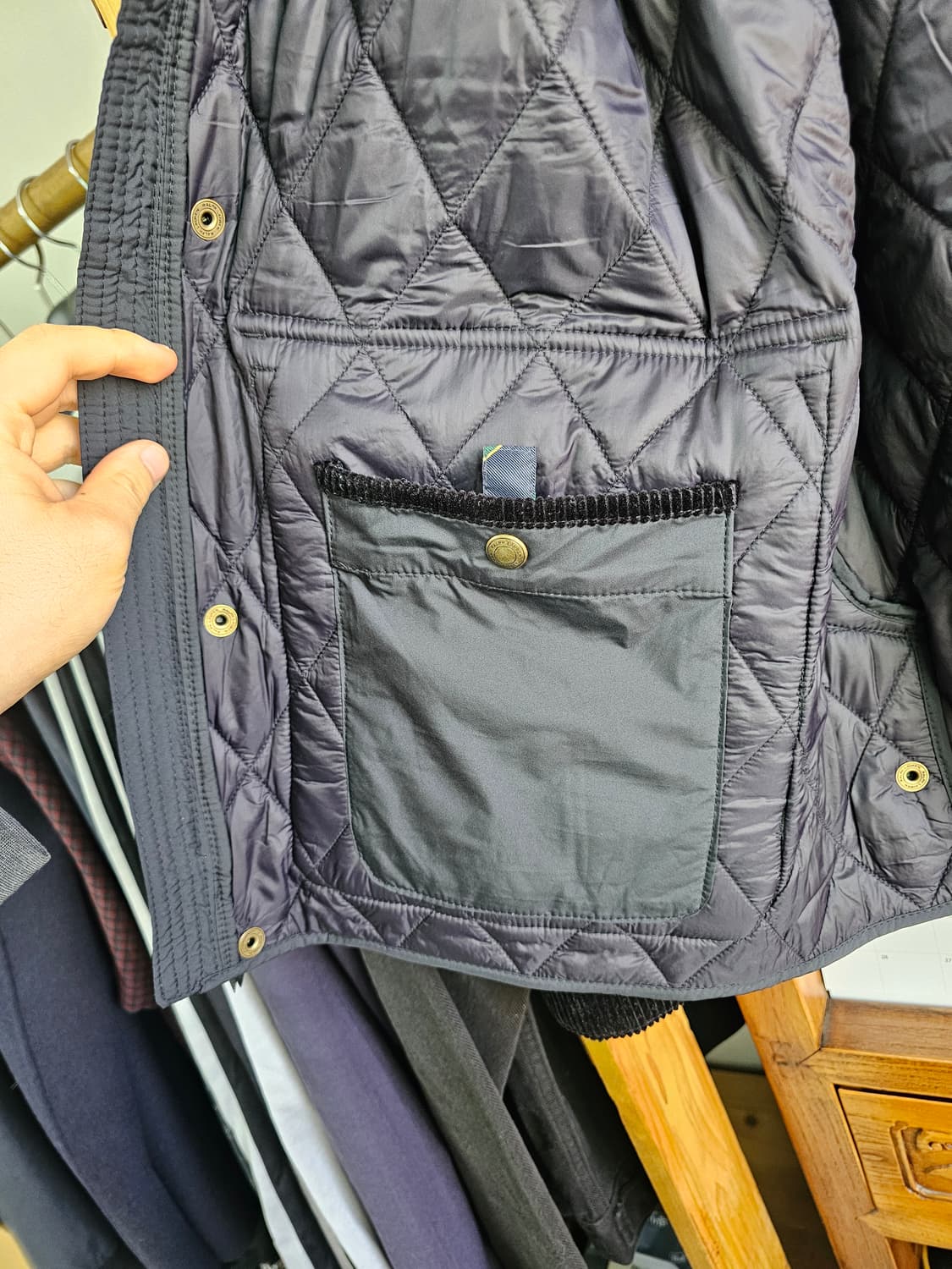 최신상입니다 전국 품절...폴로 랄프로렌 퀼팅 자켓 M 블랙 경량 패딩 상품이미지6