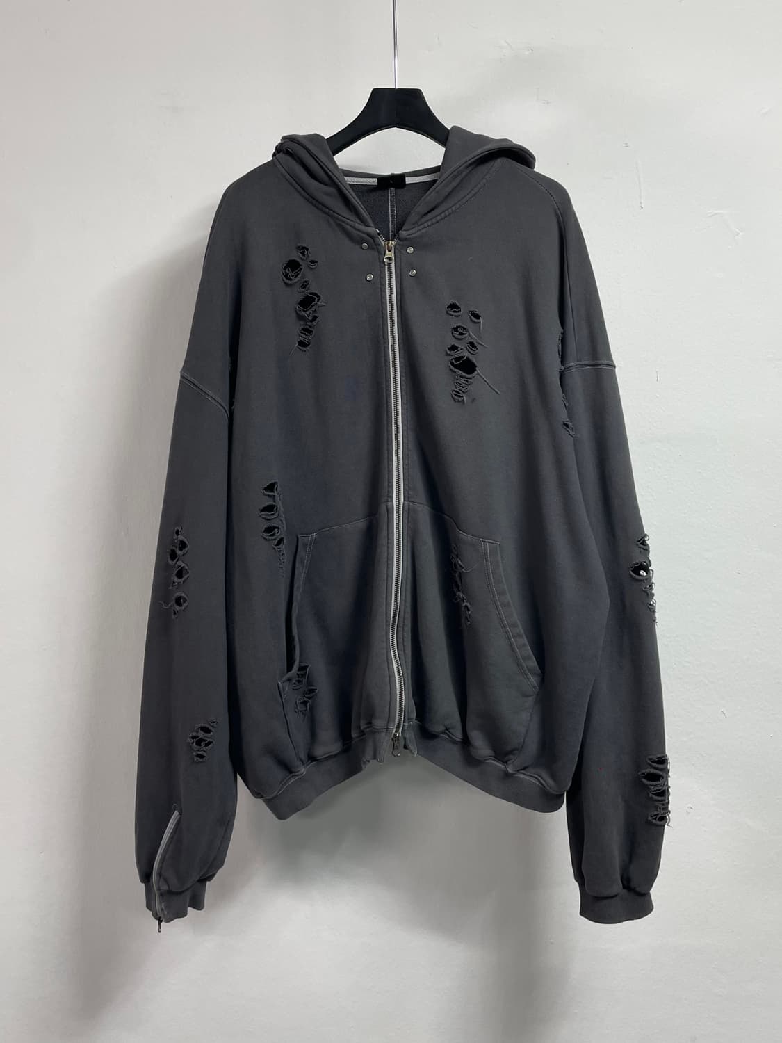 VTG 그레이 디트로이트 박시핏 후드집업 (on.418) 상품이미지1