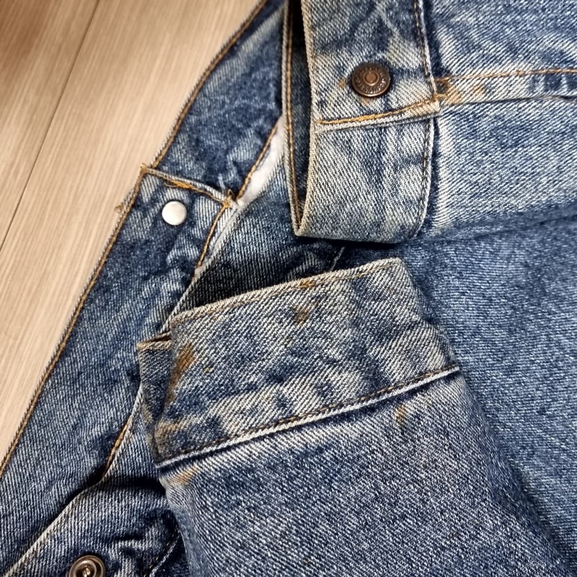 미제 80s 리바이스 데님 쉐르파 자켓 청자켓(110) 상품이미지3