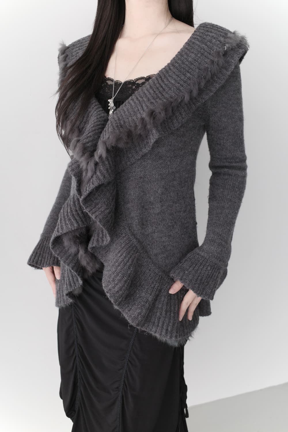 fur frill cardigun 상품이미지5