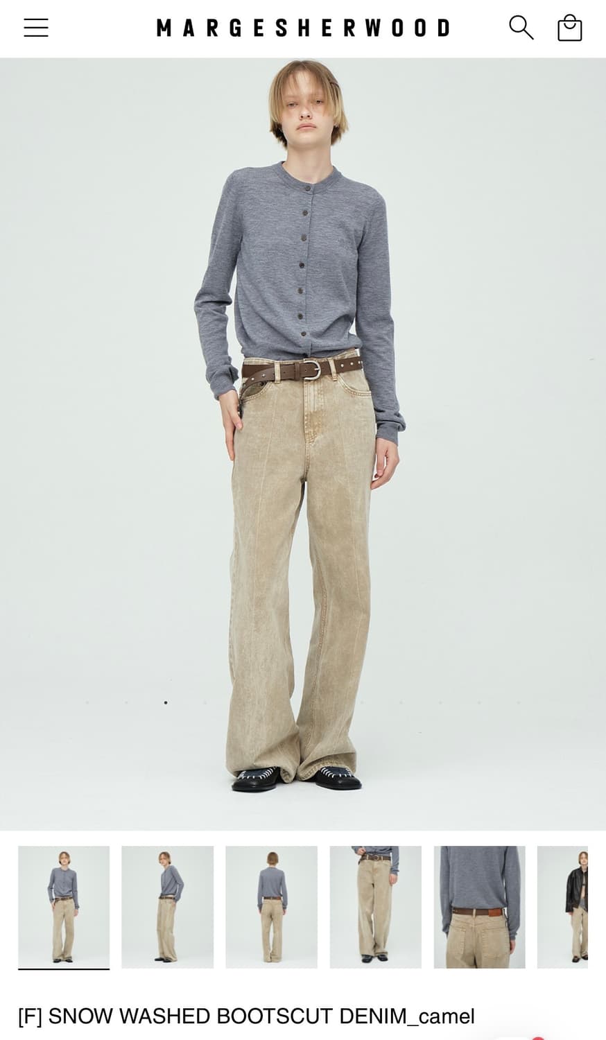 마지셔우드 데님팬츠 SNOW WASHED BOOTSCUT DENIM 상품이미지1