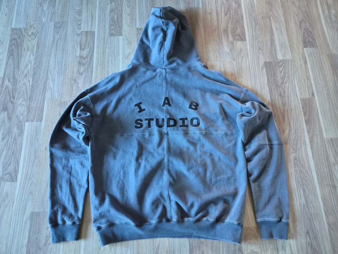 IAB STUDIO 블록 피그먼트 후드티 차콜(L)  상품이미지2