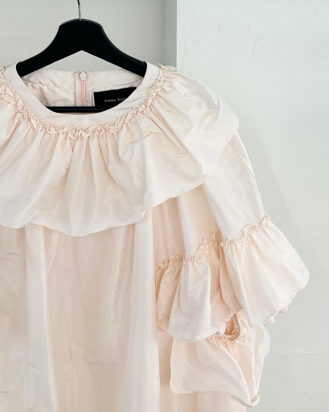 시몬 로샤 핑크 러플 레이스 원피스 상품이미지4