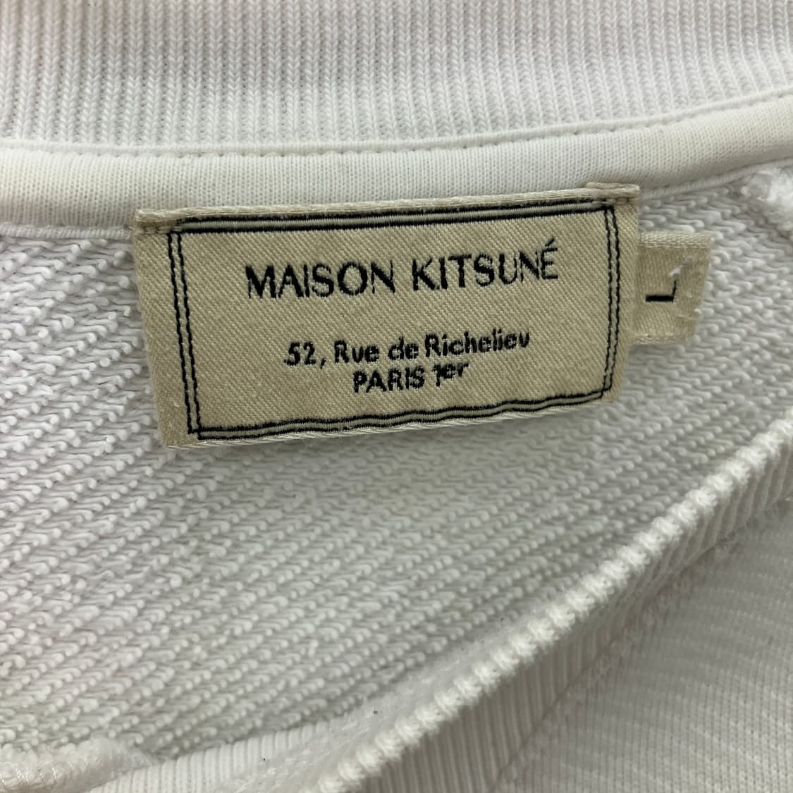 메종키츠네 화이트 폭스 패치 스웨트셔츠 L 상품이미지3