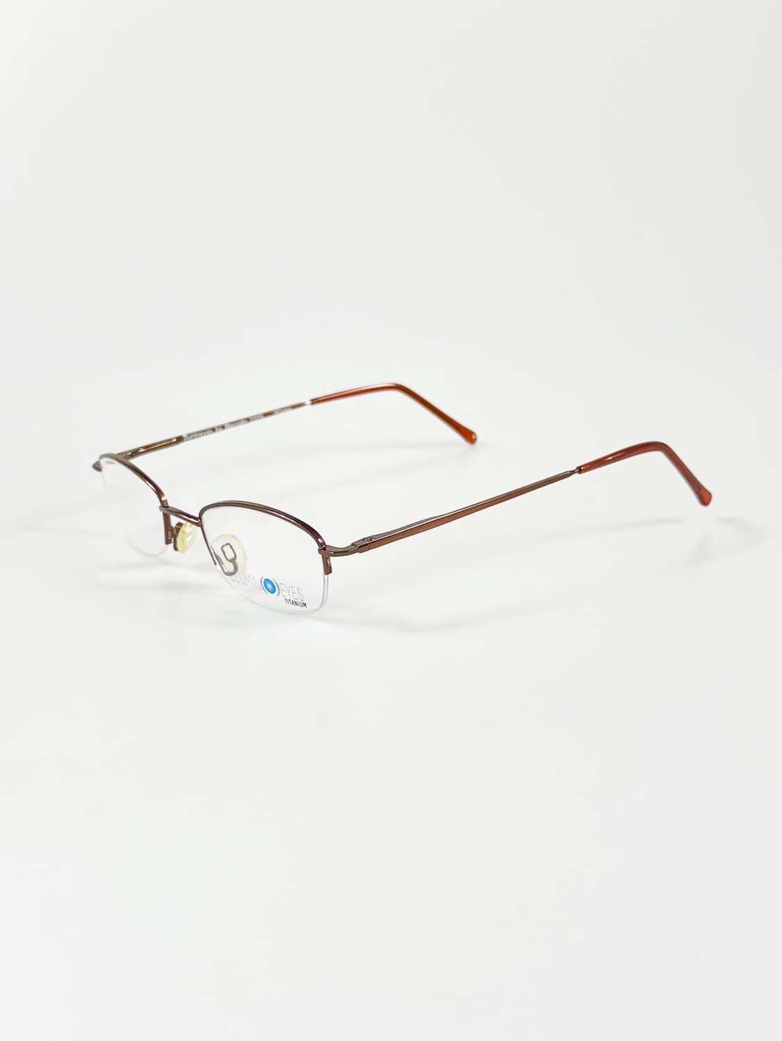 90s ILLUMINO EYES 브라운 티타늄 반무테 빈티지 안경 상품이미지3