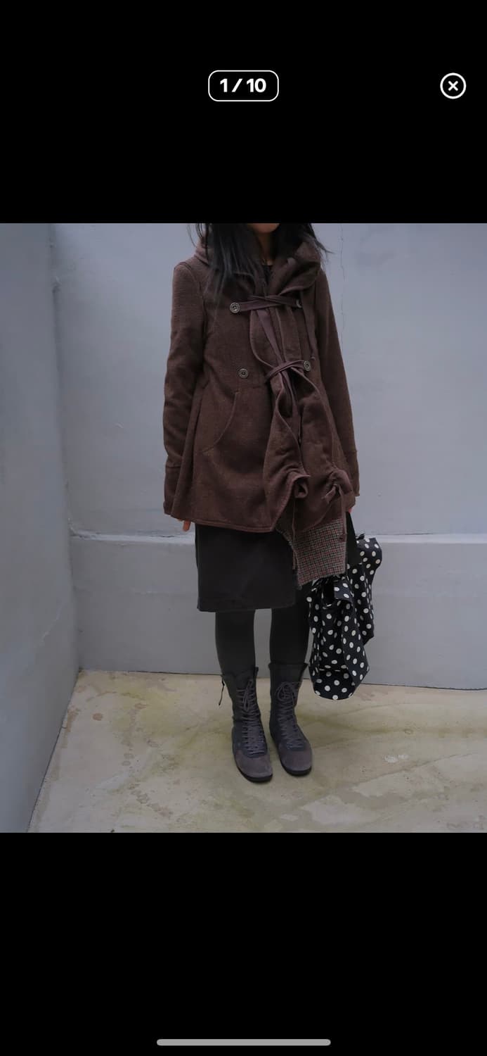 00s Bondage drape hood coat 상품이미지1