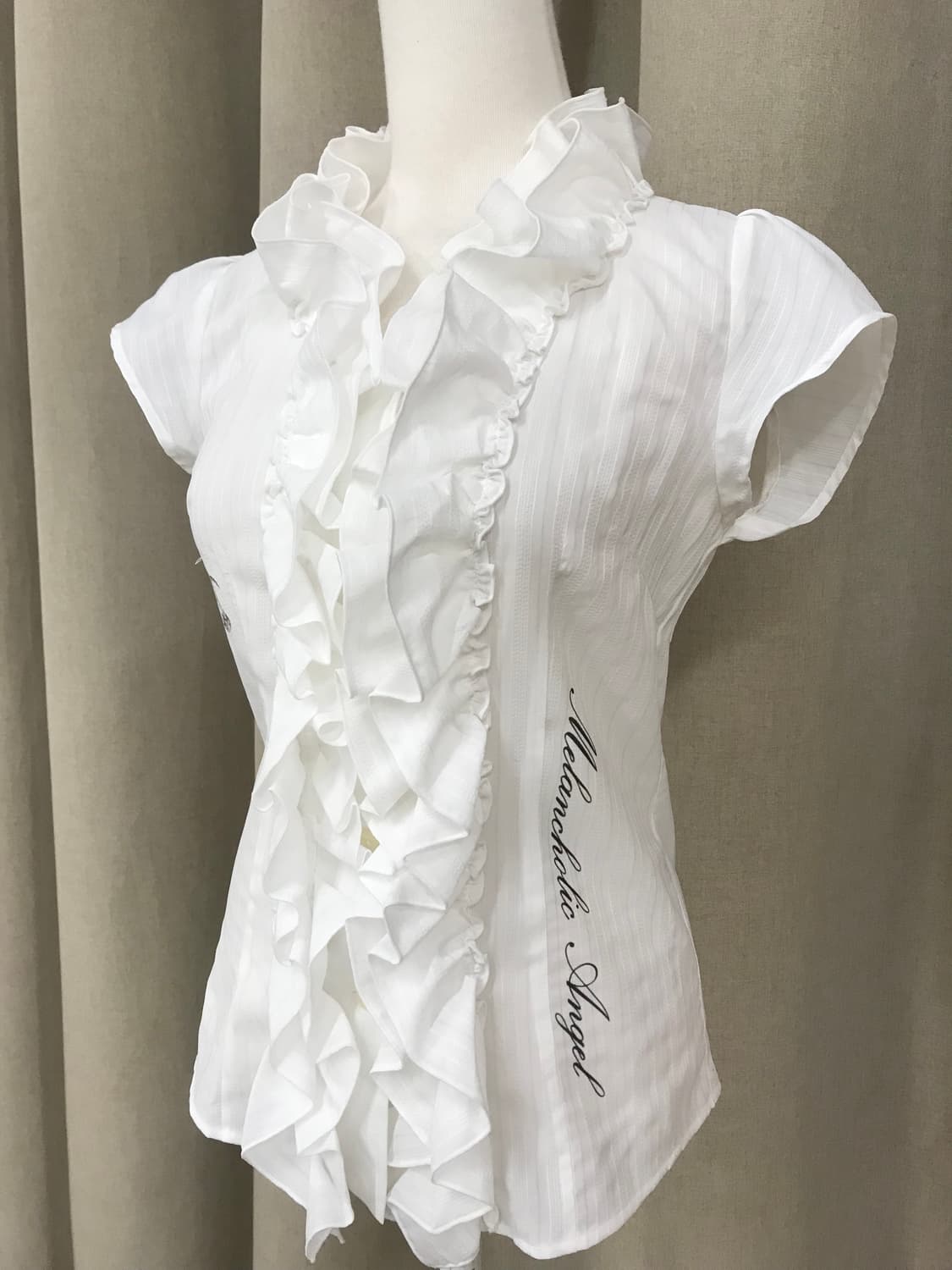 [made] musical note ruffle white blouse 상품이미지1